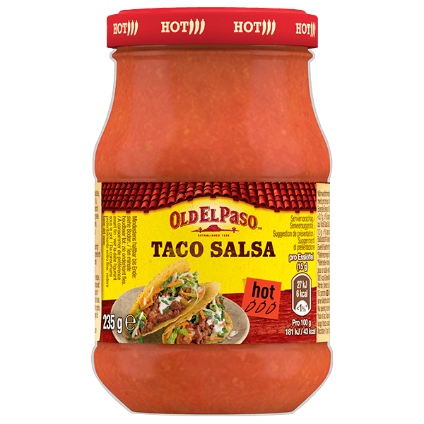una bottiglia di salsa piccante Old El Paso Taco, 235 g